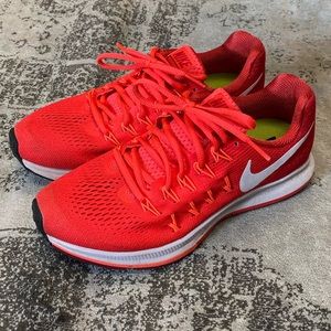 Nike Pegasus Orange Red Running Shoes EUC 7.5